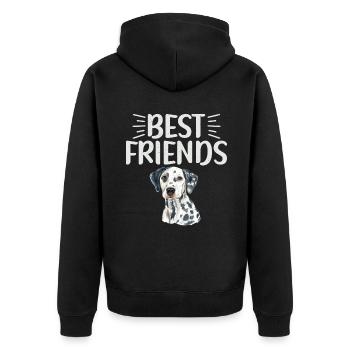 Gifts for Dalmatian Lovers - Unisex Premium Bio Zip Hoodie - Schwarz - Hinten - Nico (187cm)