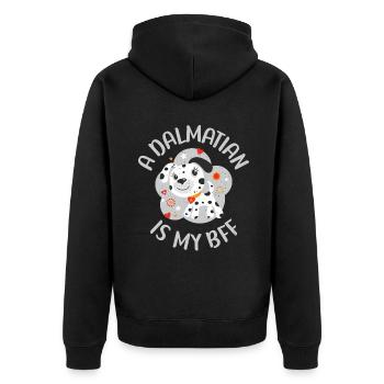Gifts for Dalmatian Lovers - Unisex Premium Bio Zip Hoodie - Schwarz - Hinten - Nico (187cm)