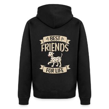 Gifts for Dalmatian Lovers - Unisex Premium Bio Zip Hoodie - Schwarz - Hinten - Nico (187cm)
