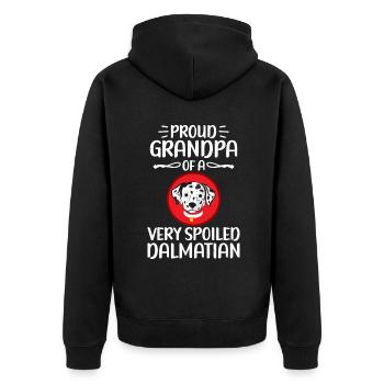 Gifts for Dalmatian Lovers - Unisex Premium Bio Zip Hoodie - Schwarz - Hinten - Nico (187cm)