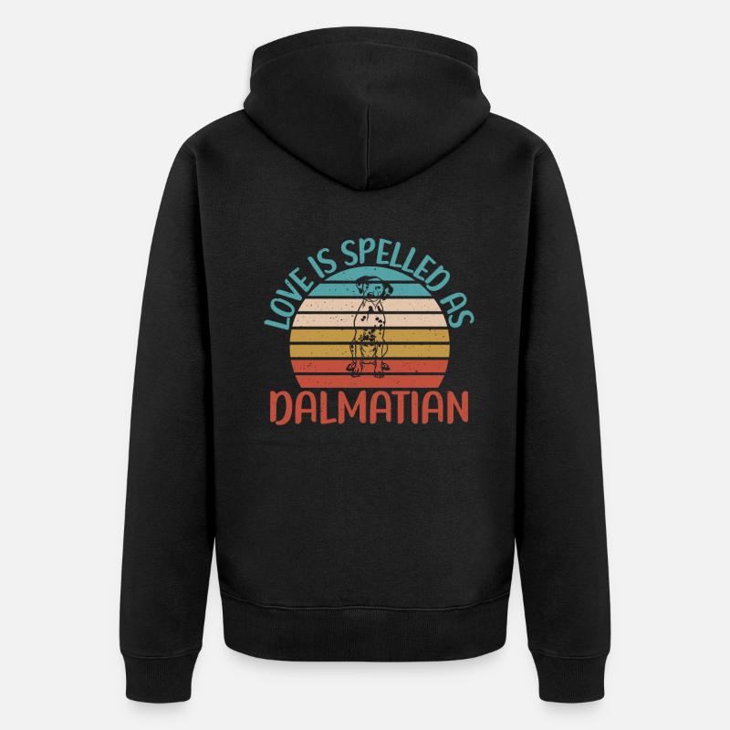 Cadeaux pour les amoureux dalmates - Veste à capuche bio Premium Unisexe - noir