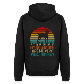 Gifts for Dalmatian Lovers - Unisex Premium Bio Zip Hoodie - Schwarz - Hinten - Nico (187cm)