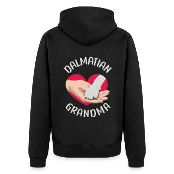 Gifts for Dalmatian Lovers - Unisex Premium Bio Zip Hoodie - Schwarz - Hinten - Nico (187cm)