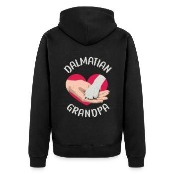 Gifts for Dalmatian Lovers - Unisex Premium Bio Zip Hoodie - Schwarz - Hinten - Nico (187cm)