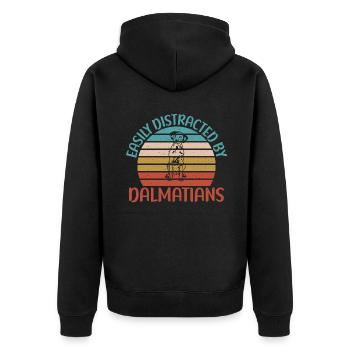 Gifts for Dalmatian Lovers - Unisex Premium Bio Zip Hoodie - Schwarz - Hinten - Nico (187cm)