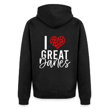 Great Dane Gifts - Unisex Premium Bio Zip Hoodie - Schwarz - Hinten - Nico (187cm)