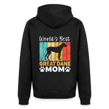 Great Dane Gifts - Unisex Premium Bio Zip Hoodie - Schwarz - Hinten - Nico (187cm)