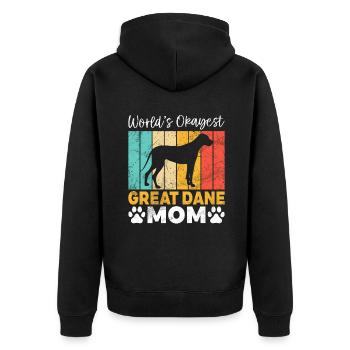 Great Dane Gifts - Unisex Premium Bio Zip Hoodie - Schwarz - Hinten - Nico (187cm)
