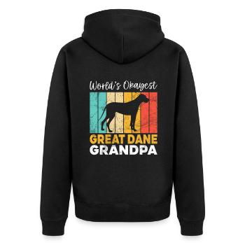 Great Dane Gifts - Unisex Premium Bio Zip Hoodie - Schwarz - Hinten - Nico (187cm)