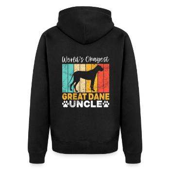 Great Dane Gifts - Unisex Premium Bio Zip Hoodie - Schwarz - Hinten - Nico (187cm)