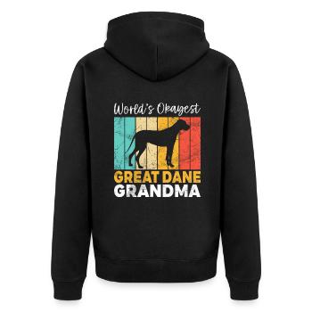 Great Dane Gifts - Unisex Premium Bio Zip Hoodie - Schwarz - Hinten - Nico (187cm)