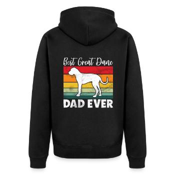 Great Dane Gifts - Unisex Premium Organic Zip Hoodie - black - Back - Nico (187cm)