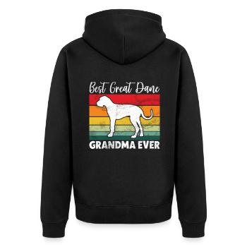 Great Dane Gifts - Unisex Premium Bio Zip Hoodie - Schwarz - Hinten - Nico (187cm)
