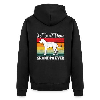 Great Dane Gifts - Unisex Premium Bio Zip Hoodie - Schwarz - Hinten - Nico (187cm)