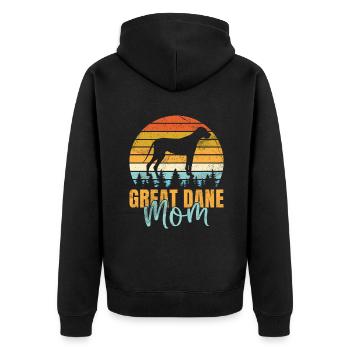 Great Dane Gifts - Unisex Premium Bio Zip Hoodie - Schwarz - Hinten - Nico (187cm)