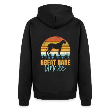 Great Dane Gifts - Unisex Premium Bio Zip Hoodie - Schwarz - Hinten - Nico (187cm)