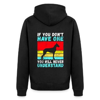 Great Dane Gifts - Unisex Premium Organic Zip Hoodie - black - Back - Nico (187cm)