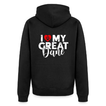 Great Dane Gifts - Unisex Premium Organic Zip Hoodie - black - Back - Nico (187cm)