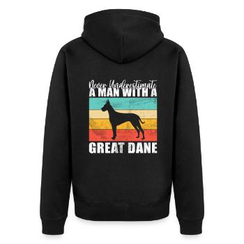 Great Dane Gifts - Unisex Premium Bio Zip Hoodie - Schwarz - Hinten - Nico (187cm)