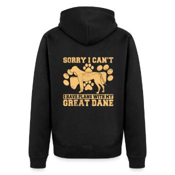 Great Dane Gifts - Unisex Premium Bio Zip Hoodie - Schwarz - Hinten - Nico (187cm)