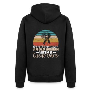 Great Dane Gifts - Unisex Premium Organic Zip Hoodie - black - Back - Nico (187cm)