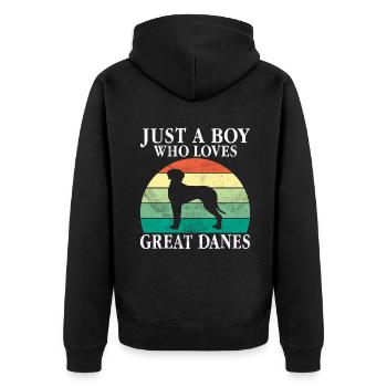 Great Dane Gifts - Unisex Premium Organic Zip Hoodie - black - Back - Nico (187cm)