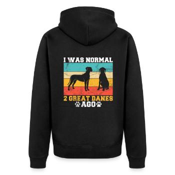 Great Dane Gifts - Unisex Premium Bio Zip Hoodie - Schwarz - Hinten - Nico (187cm)