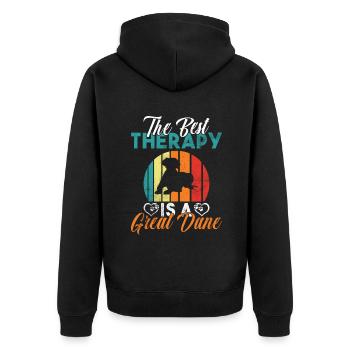 Great Dane Gifts - Unisex Premium Organic Zip Hoodie - black - Back - Nico (187cm)