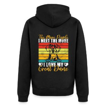 Great Dane Gifts - Unisex Premium Bio Zip Hoodie - Schwarz - Hinten - Nico (187cm)