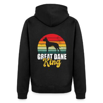 Great Dane Gifts - Unisex Premium Bio Zip Hoodie - Schwarz - Hinten - Nico (187cm)