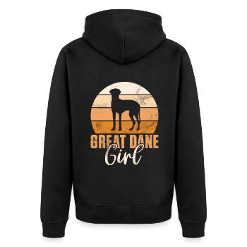 Great Dane Gifts - Unisex Premium Bio Zip Hoodie - Schwarz - Hinten - Nico (187cm)