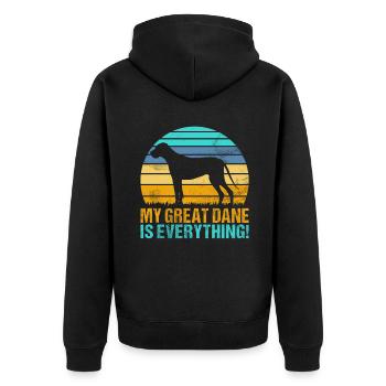 Great Dane Gifts - Unisex Premium Bio Zip Hoodie - Schwarz - Hinten - Nico (187cm)