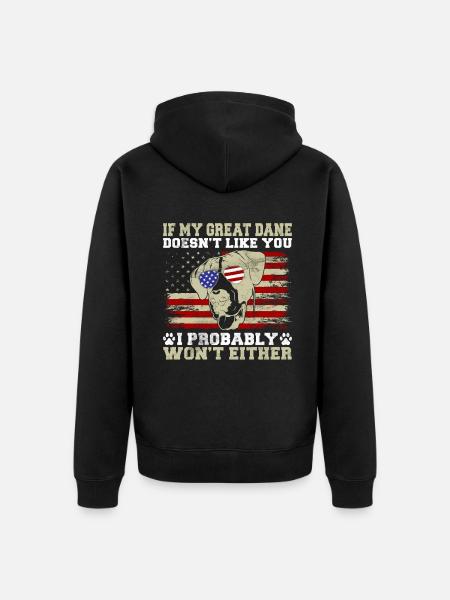 Great Dane Gifts - Unisex Premium Bio Zip Hoodie - Schwarz