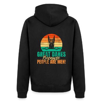 Great Dane Gifts - Unisex Premium Bio Zip Hoodie - Schwarz - Hinten - Nico (187cm)