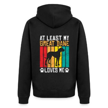 Great Dane Gifts - Unisex Premium Bio Zip Hoodie - Schwarz - Hinten - Nico (187cm)