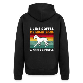 Great Dane Gifts - Unisex Premium Bio Zip Hoodie - Schwarz - Hinten - Nico (187cm)