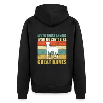 Great Dane Gifts - Unisex Premium Bio Zip Hoodie - Schwarz - Hinten - Nico (187cm)