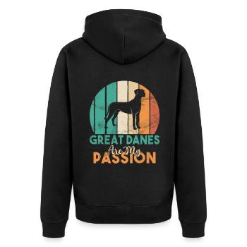 Great Dane Gifts - Unisex Premium Bio Zip Hoodie - Schwarz - Hinten - Nico (187cm)