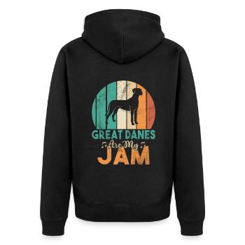 Great Dane Gifts - Unisex Premium Bio Zip Hoodie - Schwarz - Hinten - Nico (187cm)