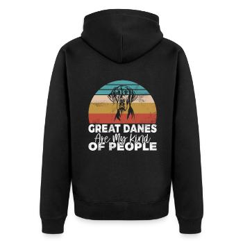 Great Dane Gifts - Unisex Premium Bio Zip Hoodie - Schwarz - Hinten - Nico (187cm)