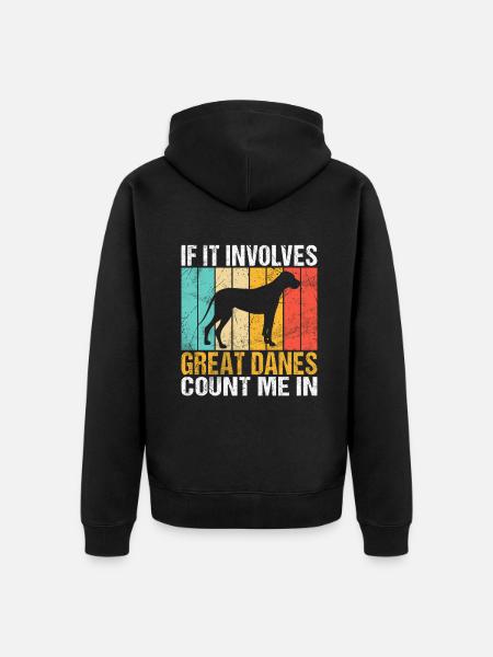Great Dane Gifts - Unisex Premium Organic Zip Hoodie - black