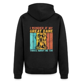 Great Dane Gifts - Unisex Premium Bio Zip Hoodie - Schwarz - Hinten - Nico (187cm)
