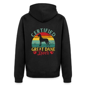 Great Dane Gifts - Unisex Premium Bio Zip Hoodie - Schwarz - Hinten - Nico (187cm)