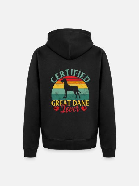 Great Dane Gifts - Unisex Premium Bio Zip Hoodie - Schwarz