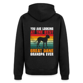 Great Dane Gifts - Unisex Premium Bio Zip Hoodie - Schwarz - Hinten - Nico (187cm)
