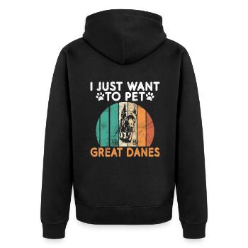 Great Dane Gifts - Unisex Premium Bio Zip Hoodie - Schwarz - Hinten - Nico (187cm)