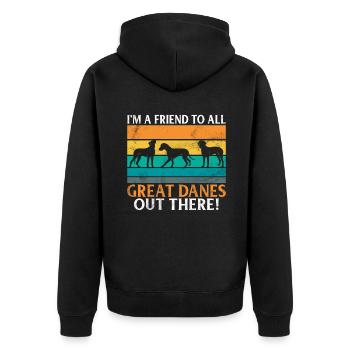 Great Dane Gifts - Unisex Premium Bio Zip Hoodie - Schwarz - Hinten - Nico (187cm)