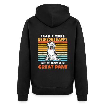 Great Dane Gifts - Unisex Premium Bio Zip Hoodie - Schwarz - Hinten - Nico (187cm)