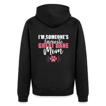 Great Dane Gifts - Unisex Premium Bio Zip Hoodie - Schwarz - Hinten - Nico (187cm)