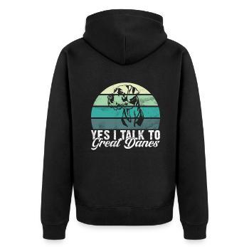 Great Dane Gifts - Unisex Premium Bio Zip Hoodie - Schwarz - Hinten - Nico (187cm)